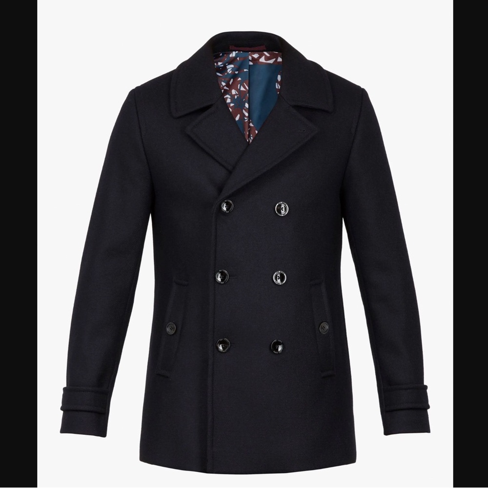 MEN’S Authentic Ted Baker Grilld Peacoat - Size 2 (US SMALL)